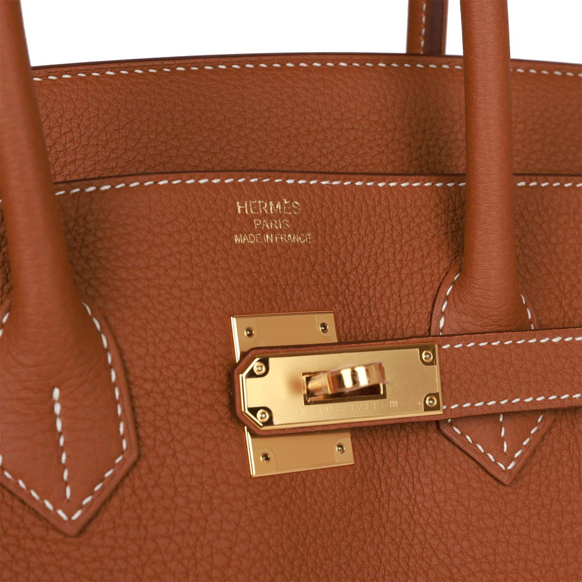 Gold Leather Handbag Q8482