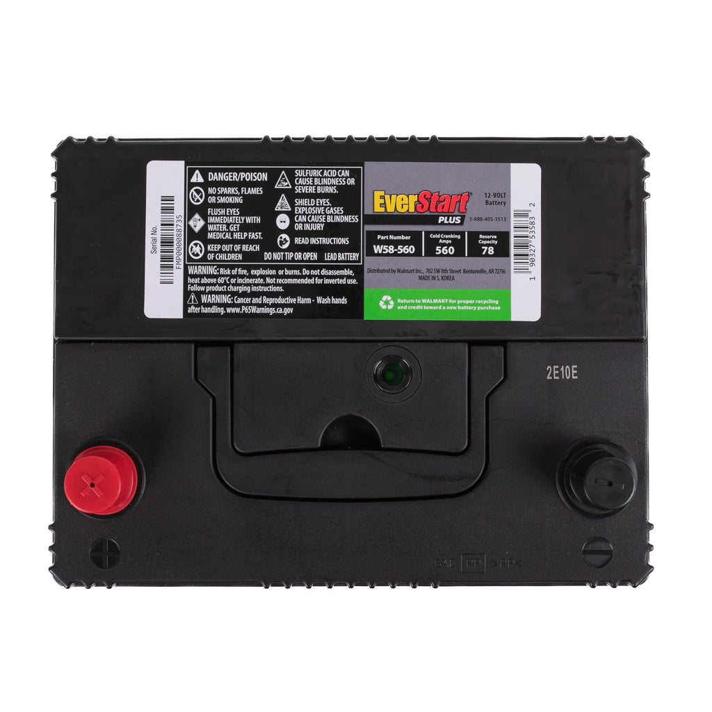 Lead Acid Automotive Battery Group Size 58 12 Volt 560 CCA P652886