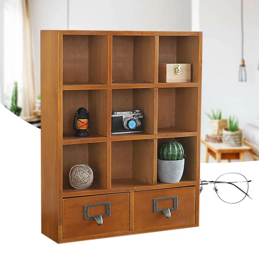 2 Drawer Wooden Storage Shelf Y664