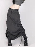 Grunge Ruffled Split Midi Dress P588688