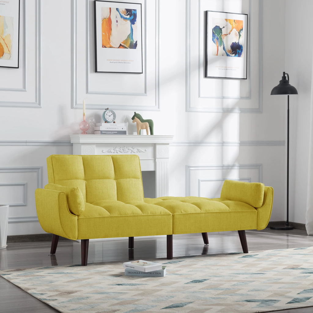 74.4 inch Foam Futon Sofa Bed with 2 Pillows Q719779