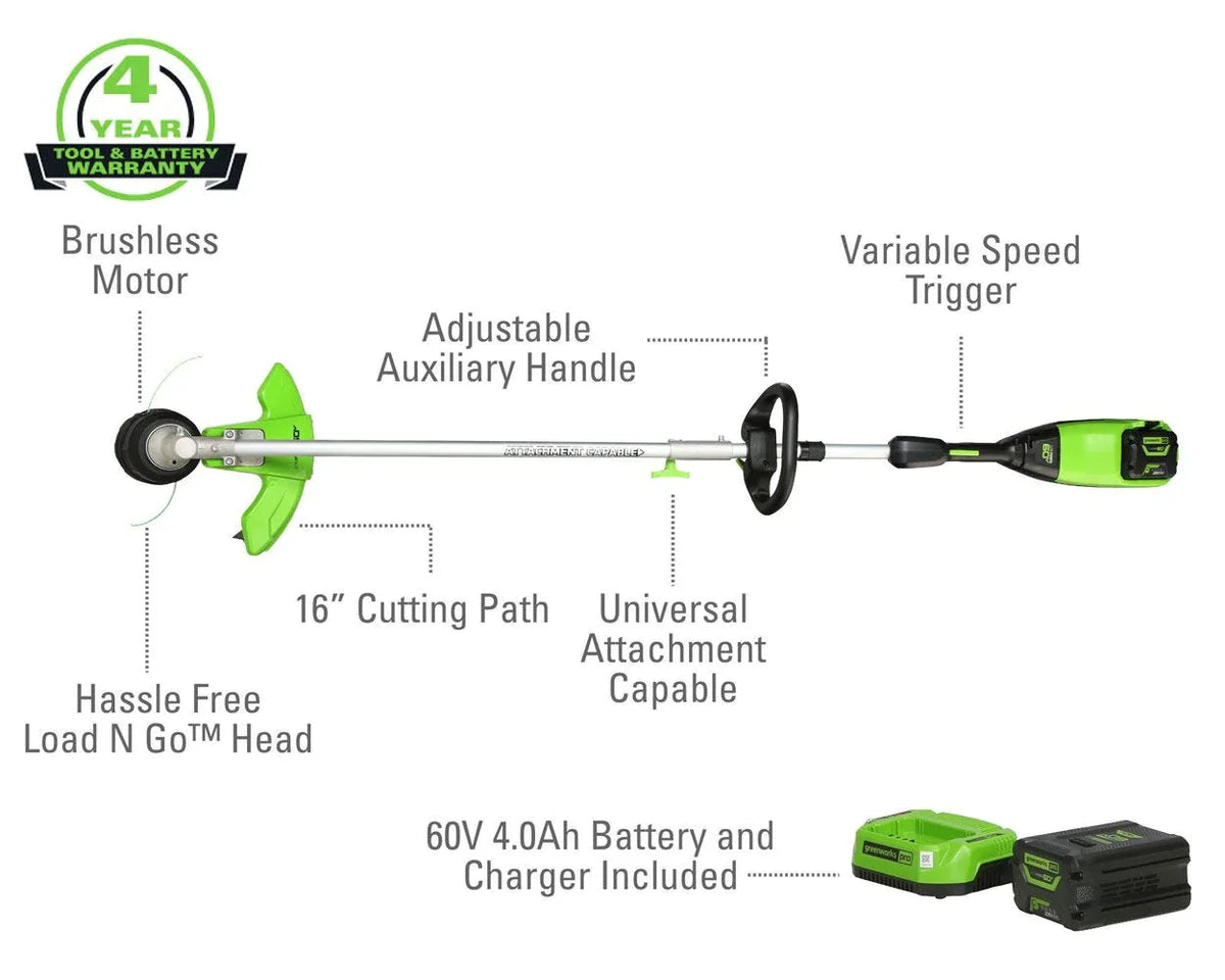 60V Cordless Battery String Trimmer with 4.0Ah Battery & Charger L13515