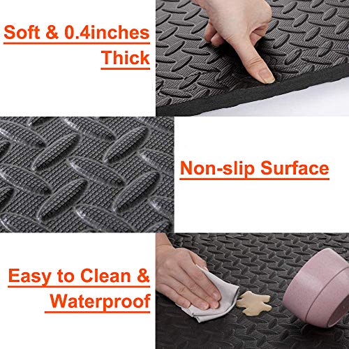 20 Pcs Black Interlocking EVA Foam Exercise Mats I3605