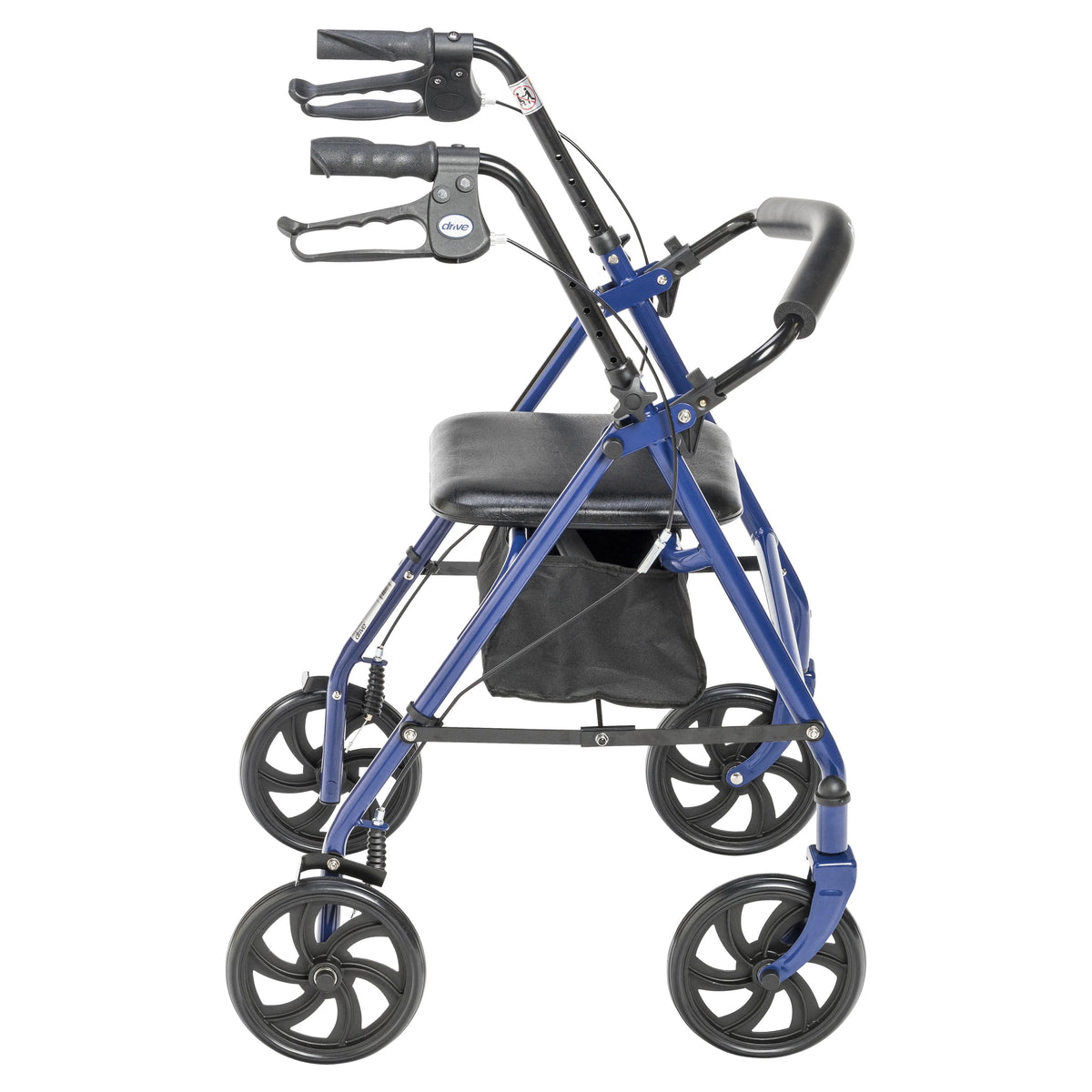 Blue Four Wheel Rollator Rolling Walker with Fold Up Removable Back Support V281937