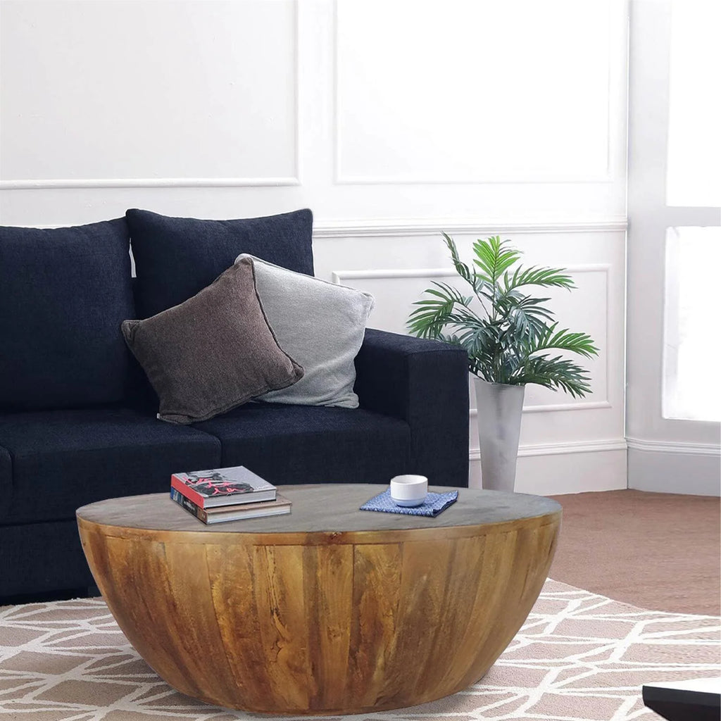 36 Inch Round Mango Wood Coffee Table C61197
