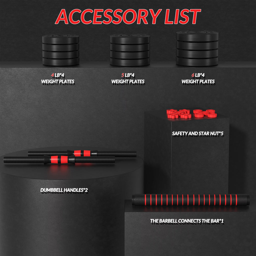 4-in-1 Adjustable Dumbbell, Barbell, and Kettlebell Set E5516