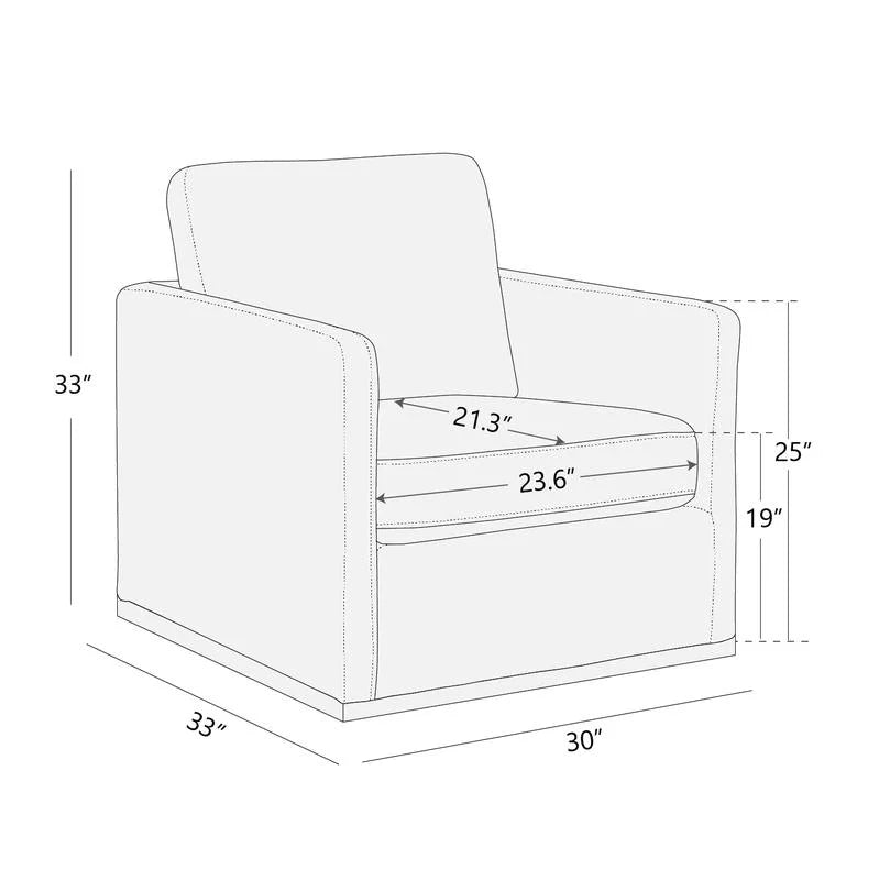 Swivel Faux Leather Accent Chair L900
