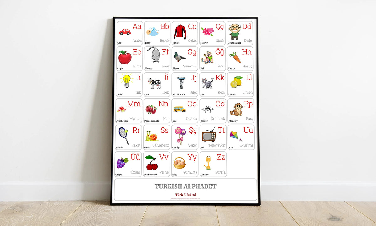 Turkish Alphabet Poster 16 x 20 inches A743337
