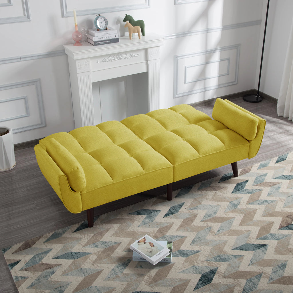 74.4 inch Foam Futon Sofa Bed with 2 Pillows Q719779