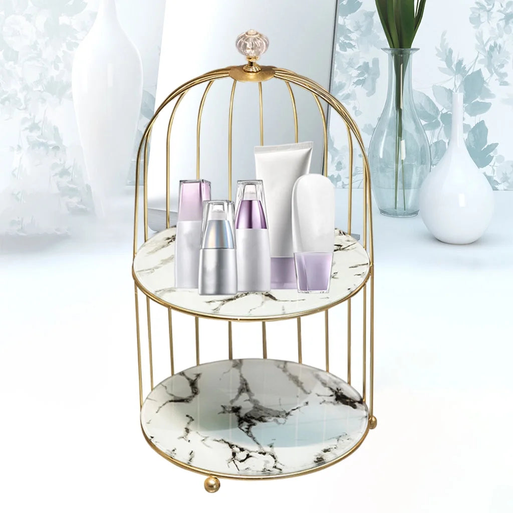 2 Tier Iron Wire Cosmetic Makeup Organizer H44216