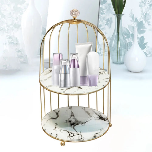 2 Tier Iron Wire Cosmetic Makeup Organizer H44216