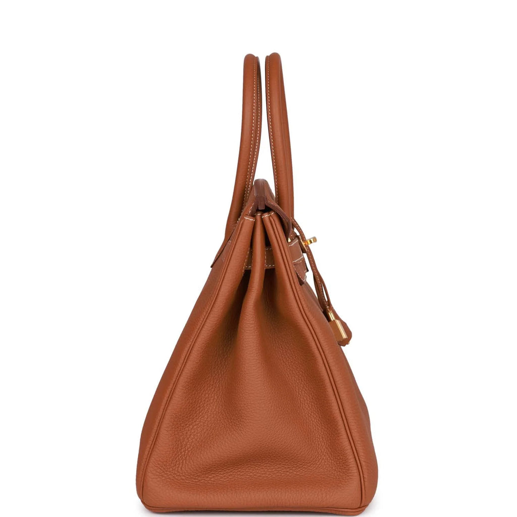 Gold Leather Handbag Q8482