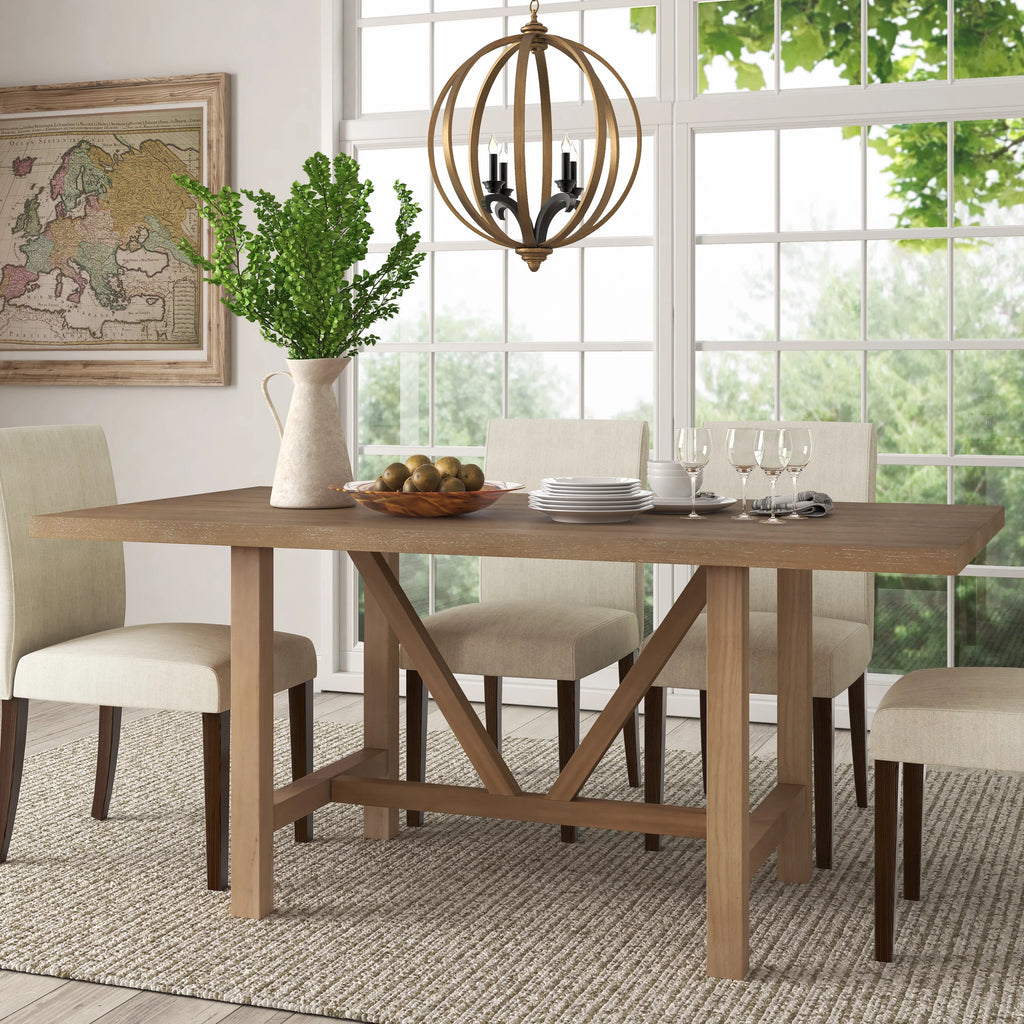 67" Farmhouse Dining Table with Trestle Base F920