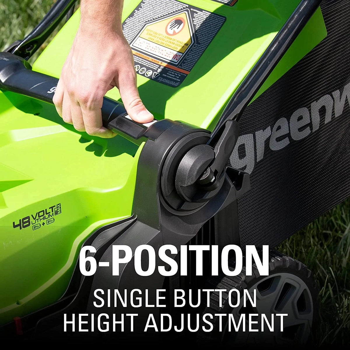 48V 17 Battery-Powered Push Lawn Mower with 2 x 24V 4Ah Batteries G781672