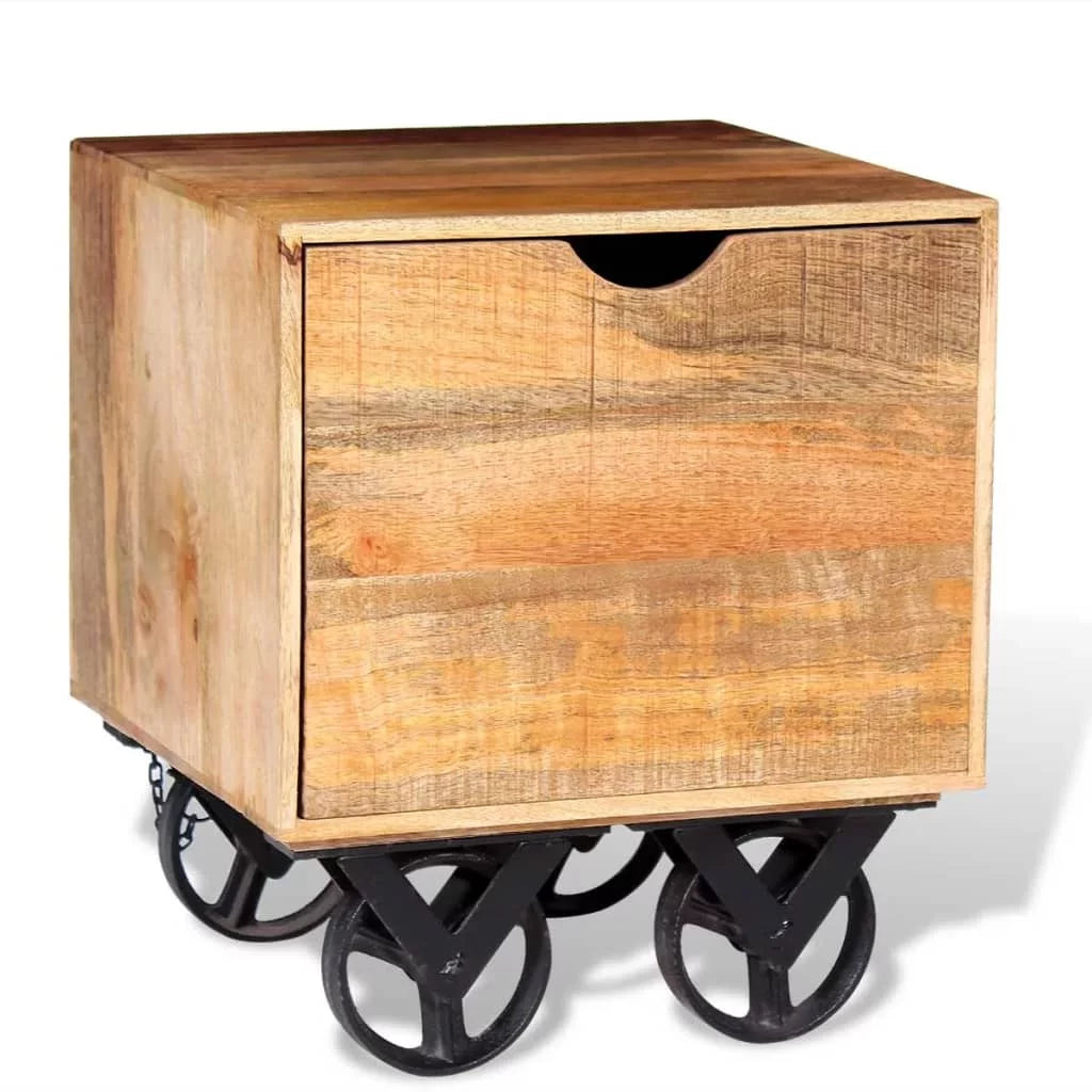 Mango Wood Side Table with Drawer H333