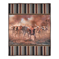 White Brown Gray Longhorn Decorative Throw Quilt Blanket V305