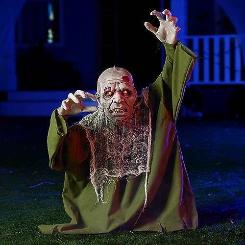 Animated Zombie Groundbreaker Halloween Decoration with Movable Arms K891504