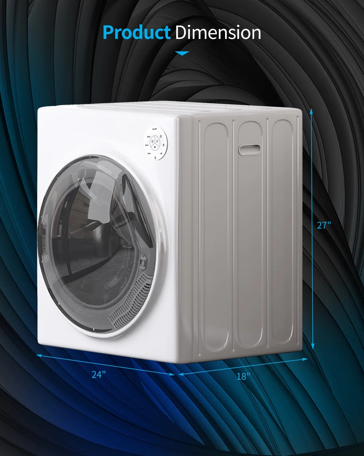 13 lbs Electric Compact Front Load Dryer with Stainless Steel Tub E116