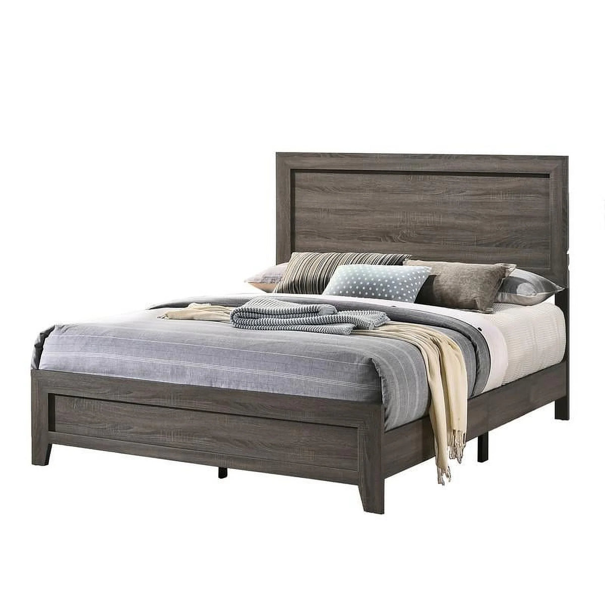 Twin Sized Gray Wood Bed Z19139