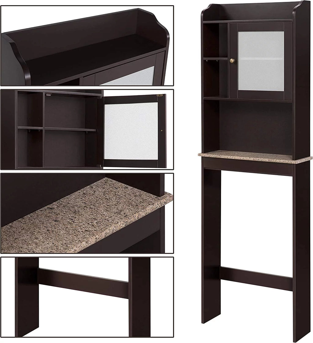 Space-Saving Over The Toilet Cabinet with Glass Door K54957