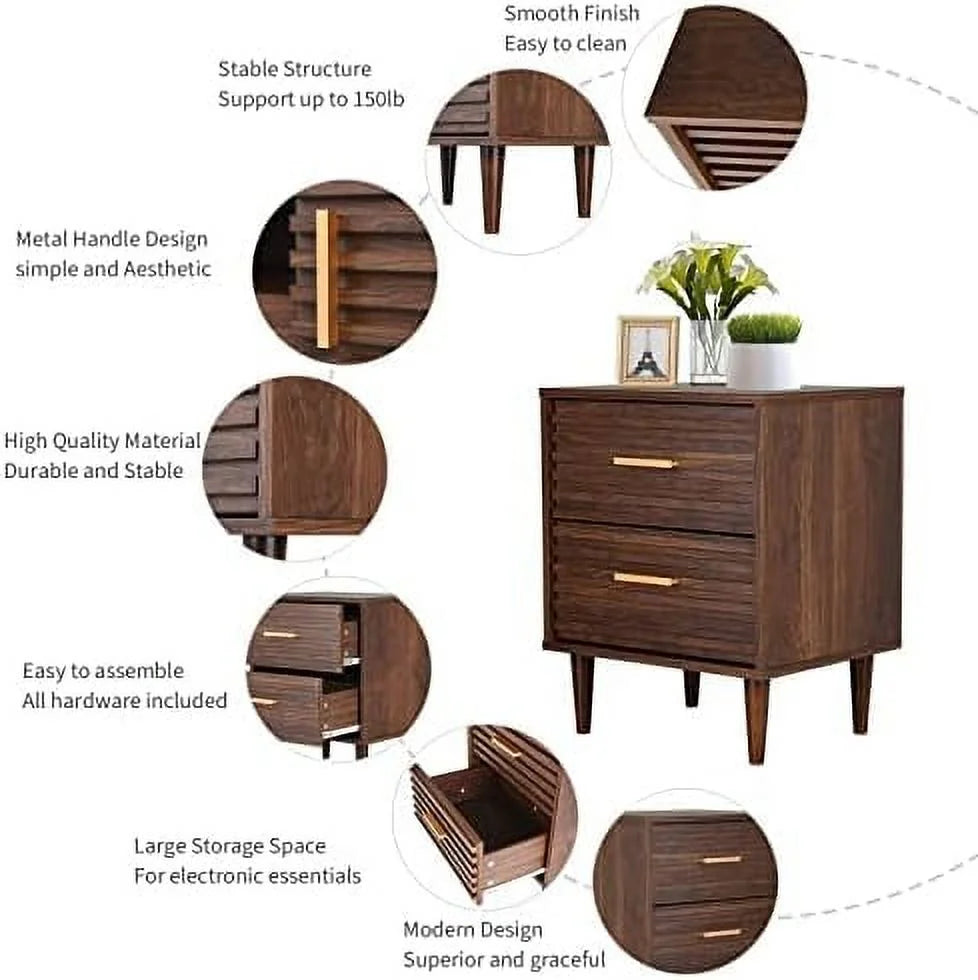 Set of 2 Nightstands with 2 Drawers N61269