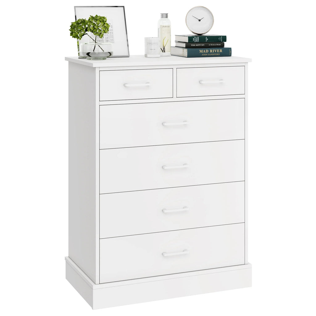 White 6 Drawer Wood Dresser O29591