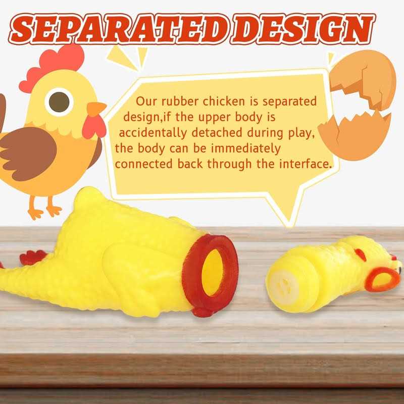 Yellow Rubber Chicken Dog Toys D1630