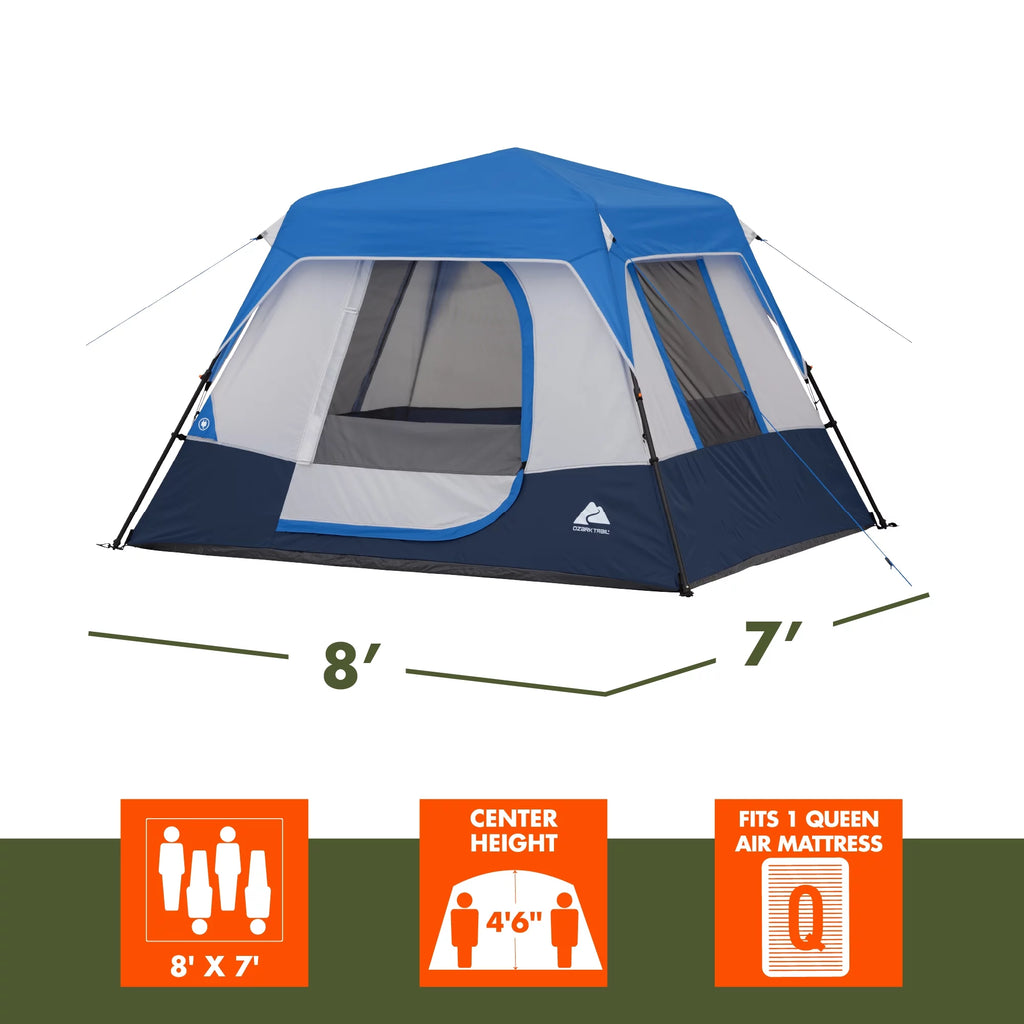4-Person Instant Cabin Tent with LED Lighted Hub E429526