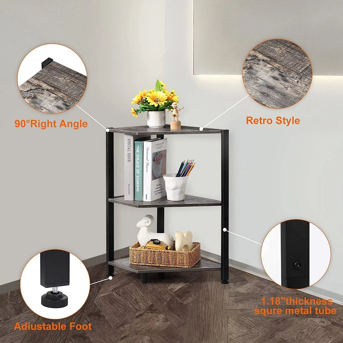 3-Tier Corner Storage Shelf T397161