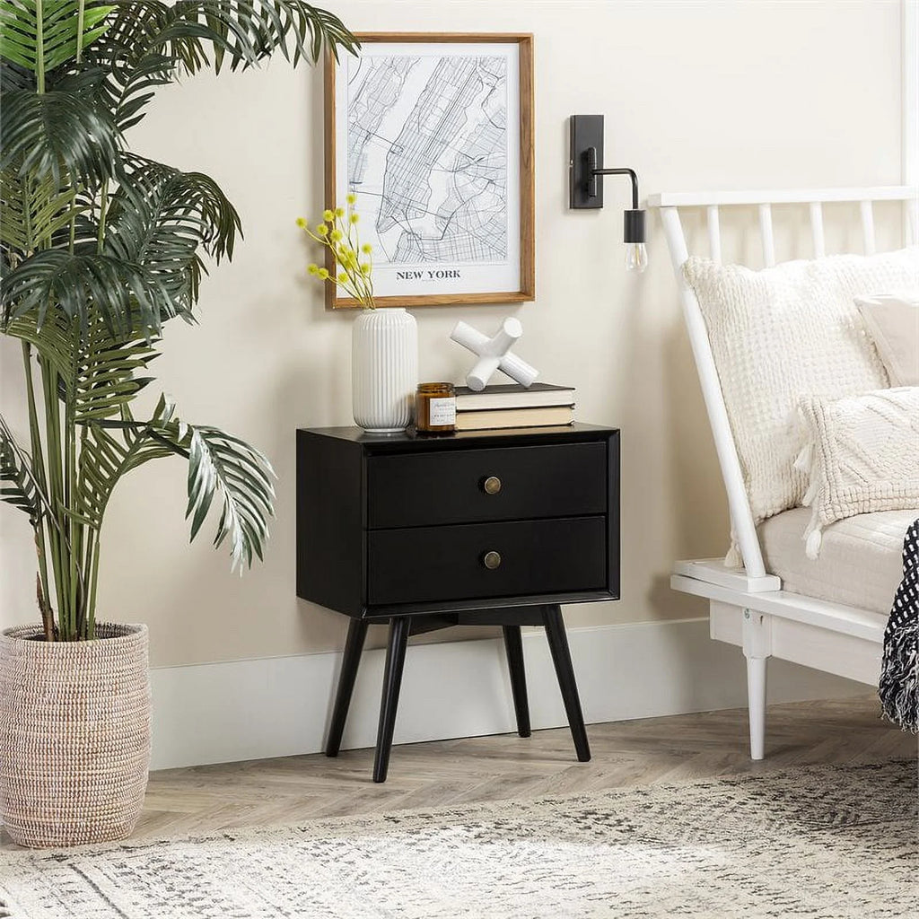Black 2-Drawer Nightstand A892525