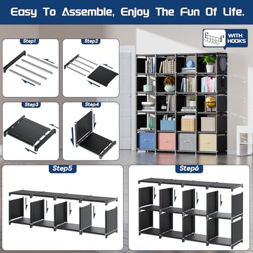 18 Cube Extra Large Black Bookcase Z9669