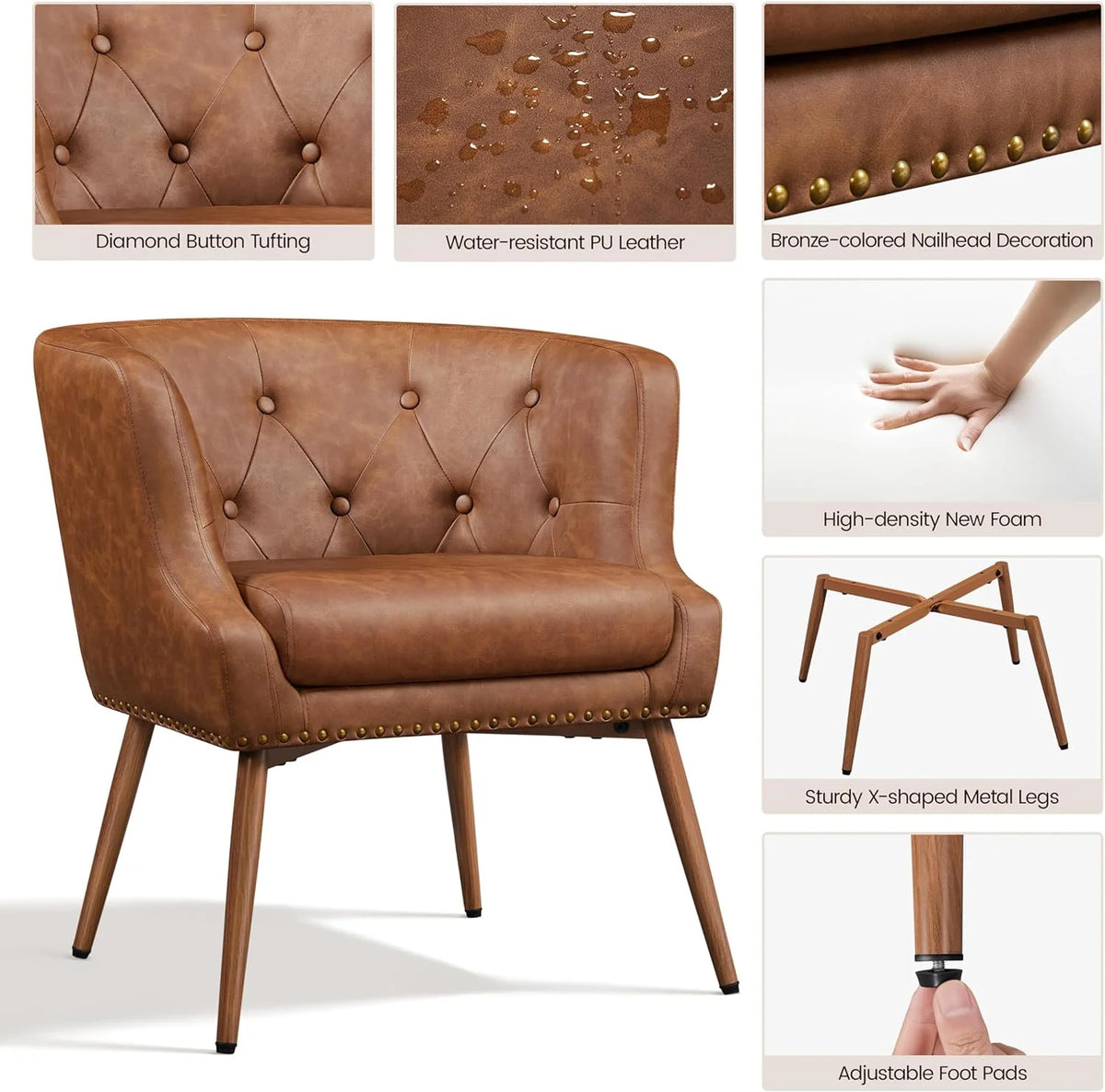 PU Leather Retro Armchair U28191