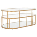 3 Shelf Gold Glass Coffee Table L29435