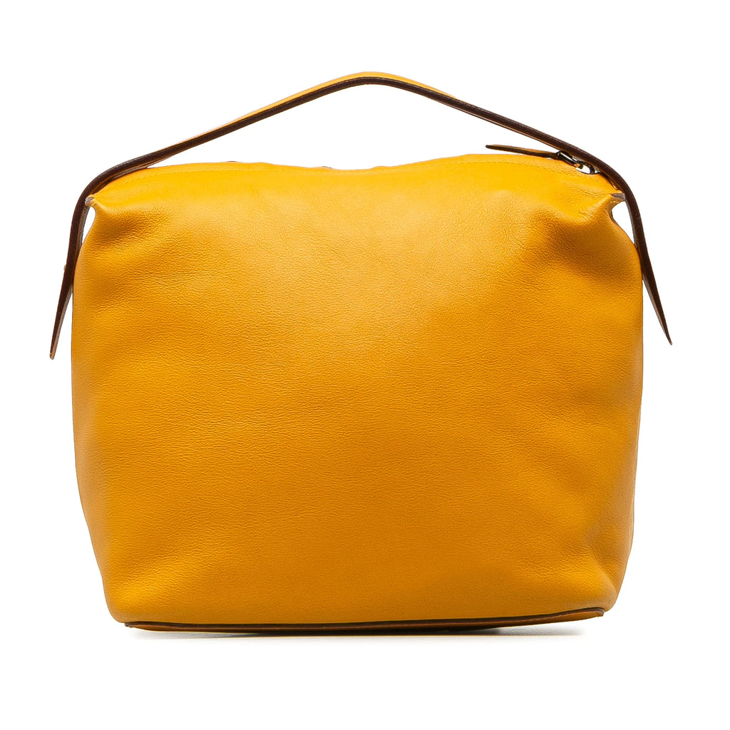 Yellow Calf Leather Top Handle Bag D5763