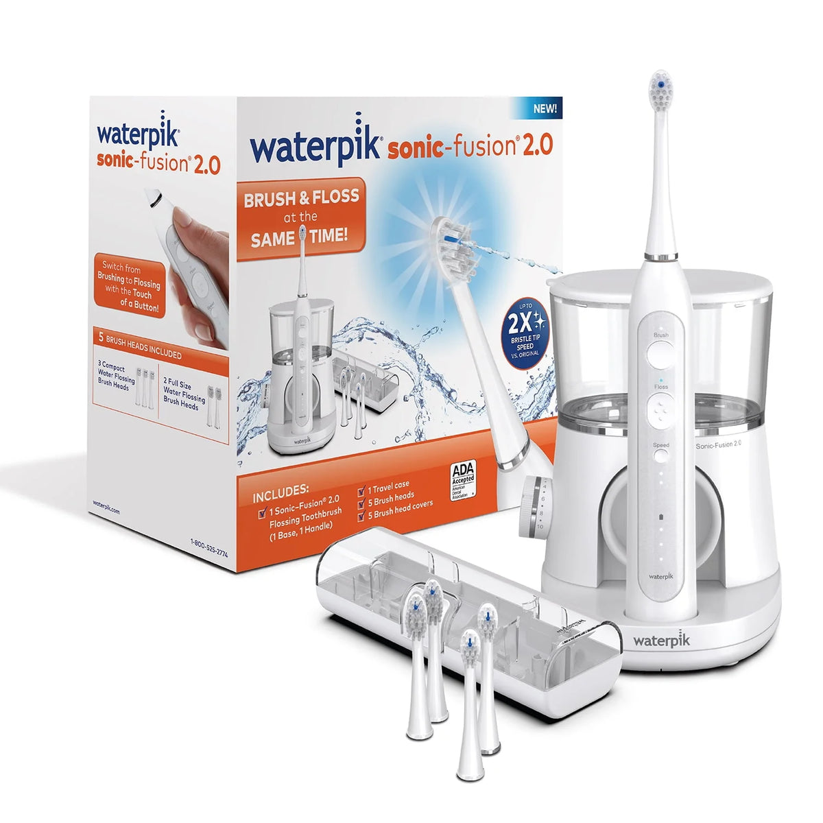 White Flossing Electric Toothbrush Set S98102