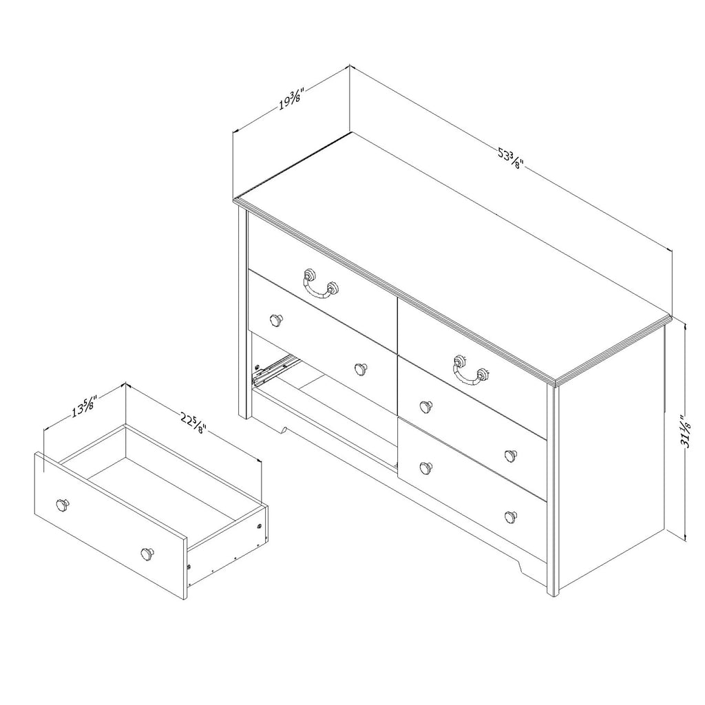 6 Drawer Double Dresser C782285