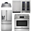 36 Gas Range, Range Hood, Refrigerator, Dishwasher, Wine Cooler K41208