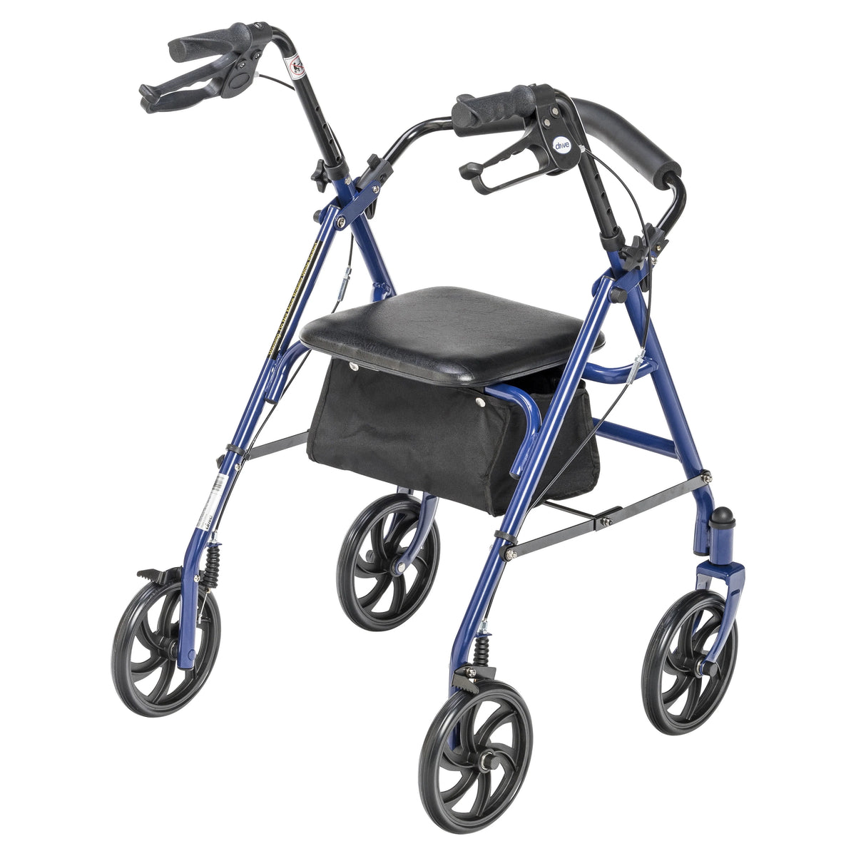 Blue Four Wheel Rollator Rolling Walker with Fold Up Removable Back Support V281937