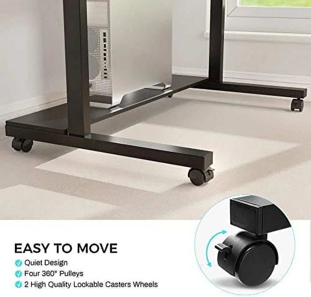 Height Adjustable Standing Desk with Monitor Shelf Black S723825