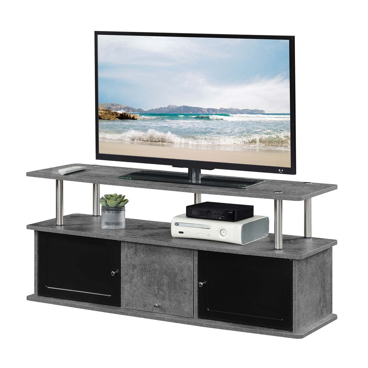TV Stand with 3 Storage Cabinets and Shelf Q9621