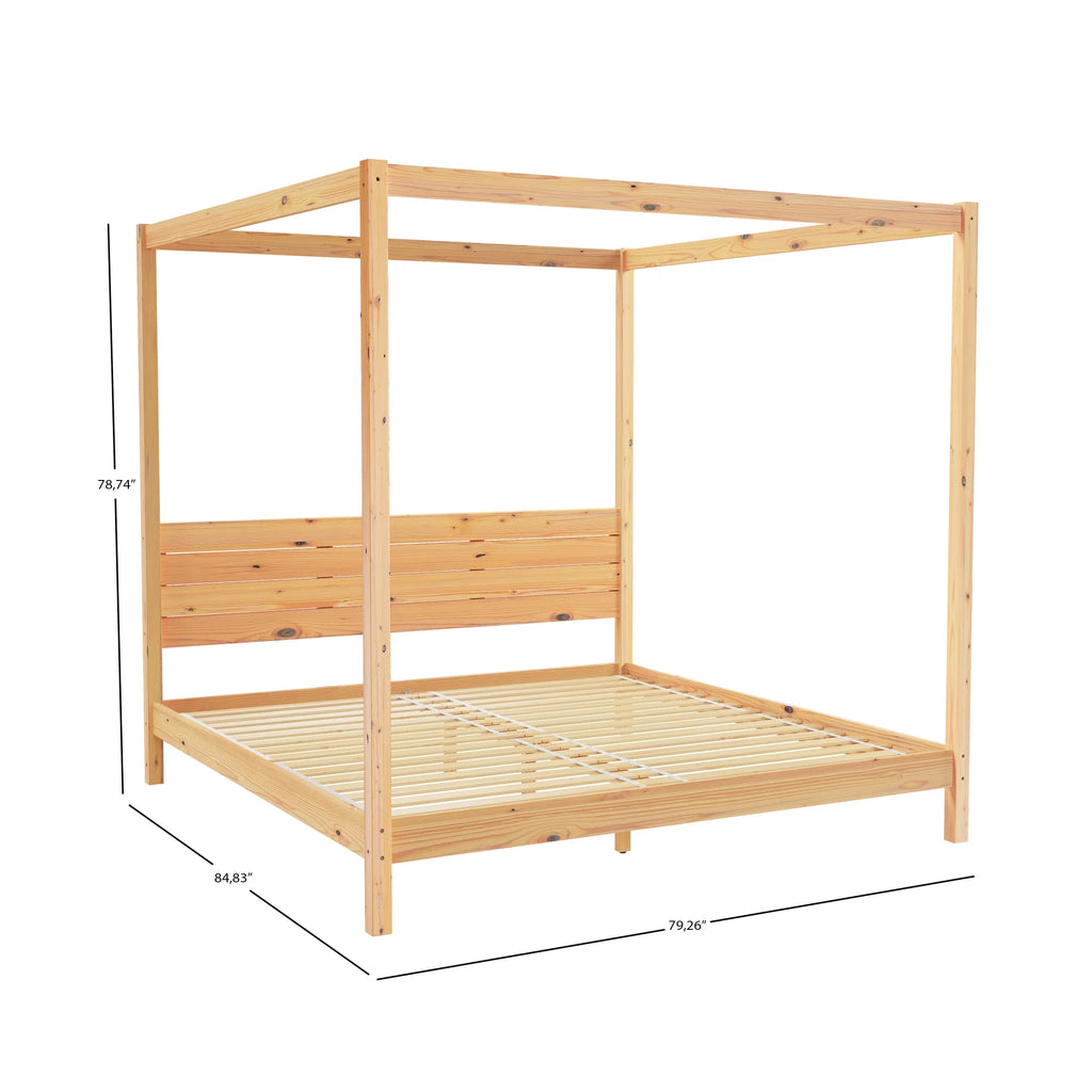 Solid Wood King-Size Canopy Bedframe J4439