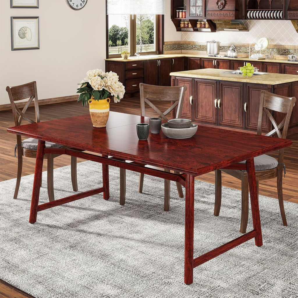 63" Rectangular Wood Dining Table with Metal Legs U894684