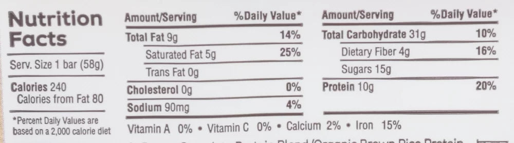 Dark Chocolate Coconut Nutrition Bar 2.05oz V36572