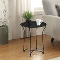 Black Round Metal Tray End Side Table R220116