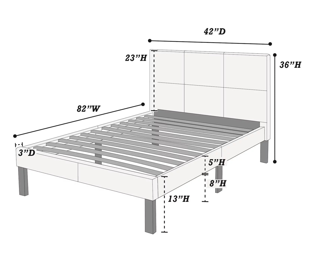 White Twin Bed N6973