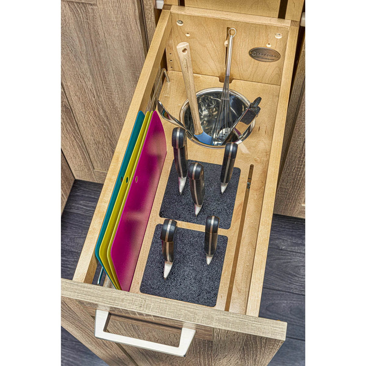 8 Inch Pullout Cabinet Organizer with Knife Block V974