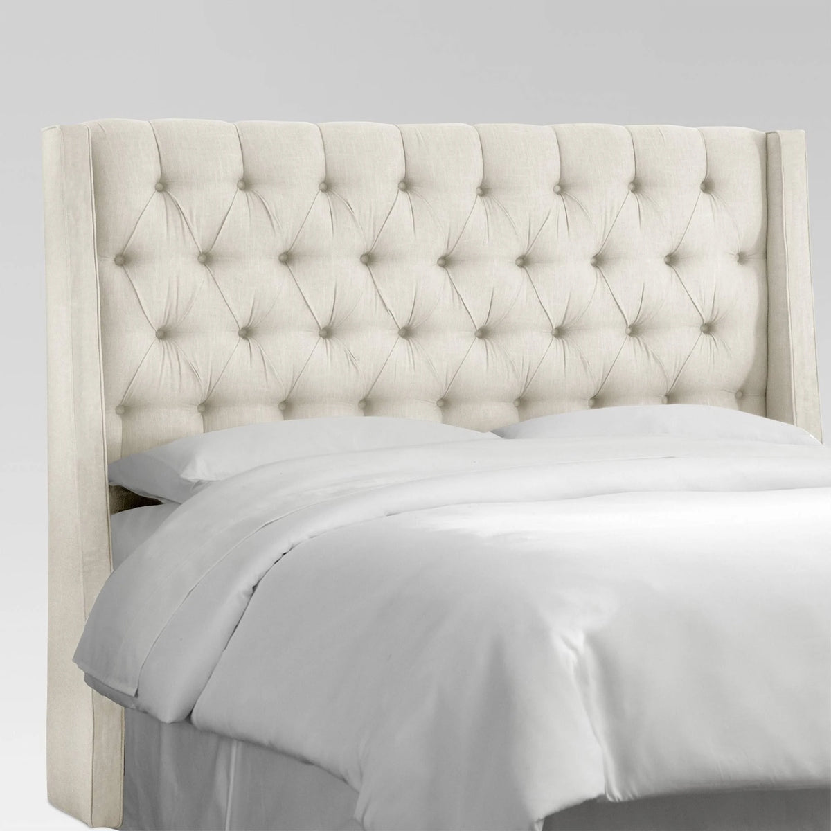 California King Tufted Wingback Linen Headboard V152