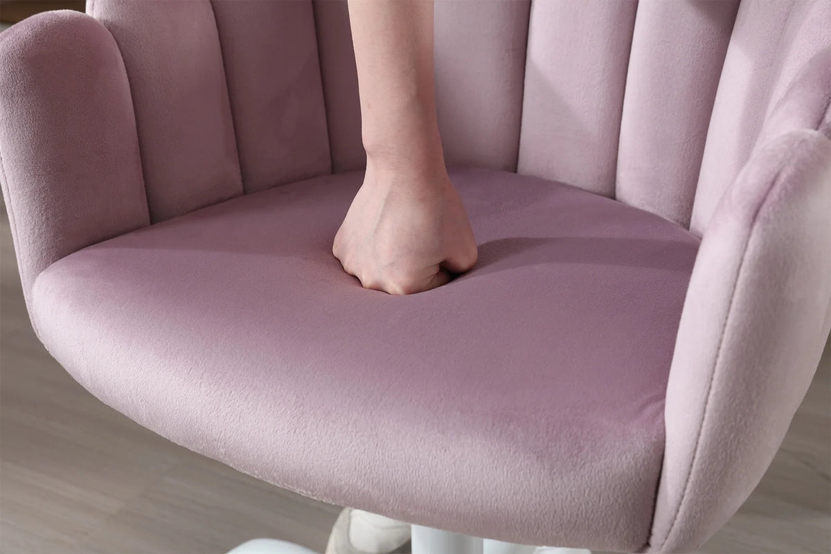 Purple Velvet Adjustable Kids Swivel Chair H932775