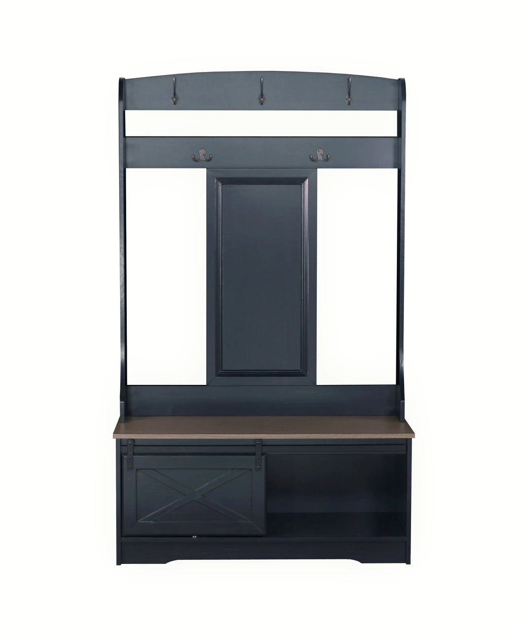 Black Hall Tree & Shoe Bench Q86125