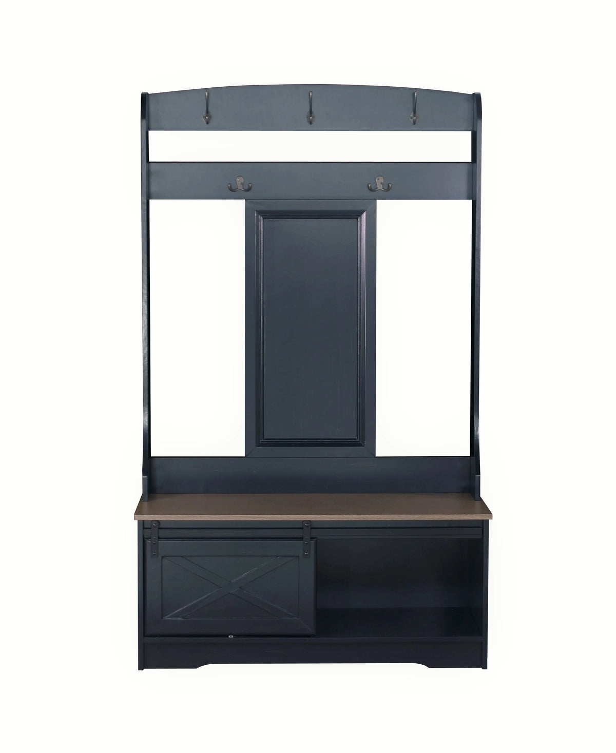 Black Hall Tree & Shoe Bench Q86125